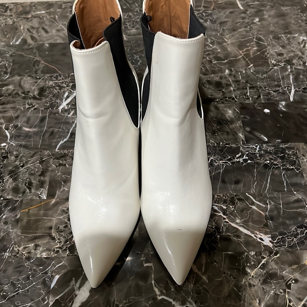 Zara White Booties